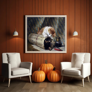 Cute Vintage ( 1886 ) Två kattungar Poster