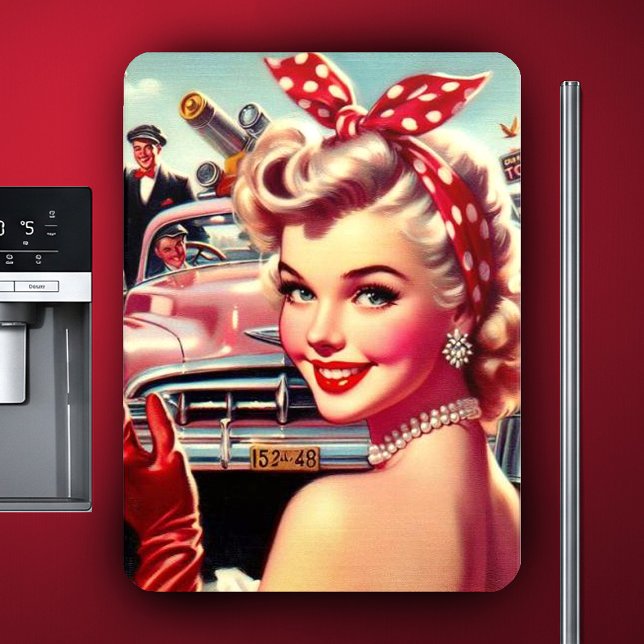 Cute Vintage 1950-talets flicka Magnet (Skapare uppladdad)