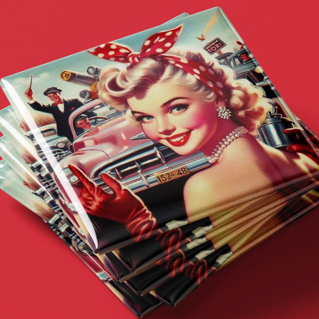 Cute Vintage 1950-talets flicka Magnet (Skapare uppladdad)