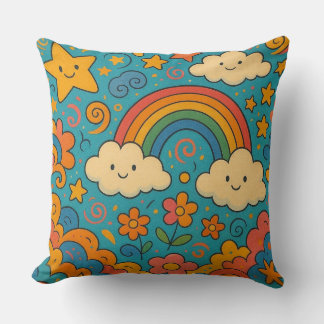 Cute Vintage Aesthetic Pattern Pillow 🌈✨🌸 Kudde