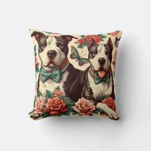 Cute Vintage American Pit Bull Terrier Kudde