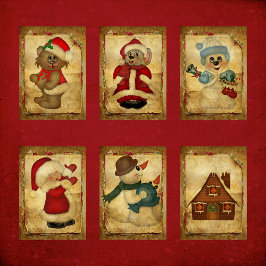 Cute Vintage-ATC-kort för jul
