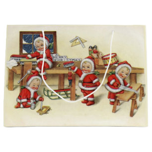 Cute Vintage Baby Santa Illustration