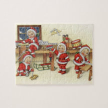 Cute Vintage Baby Santa Illustration