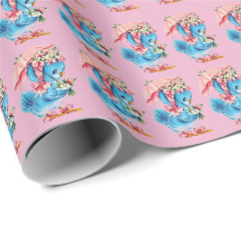Cute Vintage Baby Shower Anka Girl Girl Presentpapper