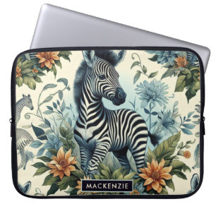 Cute Vintage Baby Zebra Watercolor Laptop Fodral
