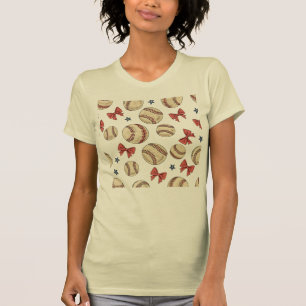 Cute Vintage Baseball Bow T Shirt