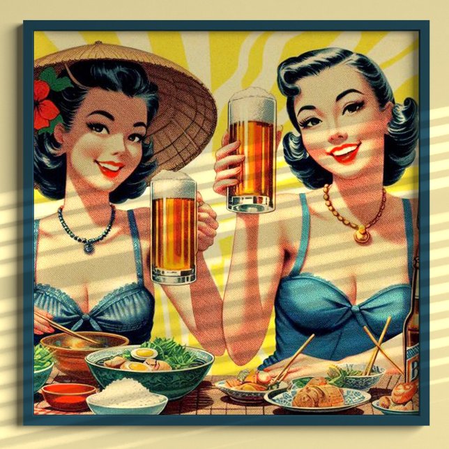 Cute Vintage Beer Girls Poster (Skapare uppladdad)