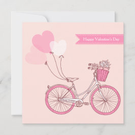 Cute Vintage Bicycle Happy Valentine Day Julkort