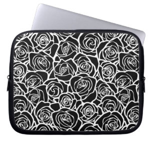 Cute Vintage Black och vit ros Laptop Sleeve