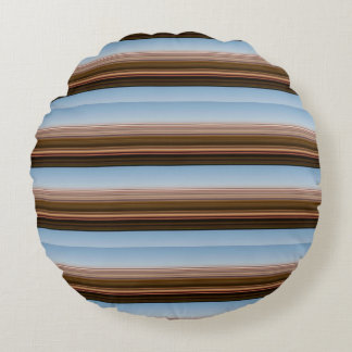 Cute vintage blue brun rand rund kudde