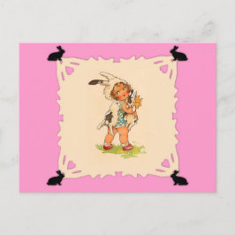 Cute Vintage Bunny Girl Vykort