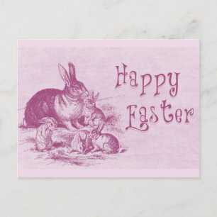 Cute Vintage Bunny Glad påsk Vykort