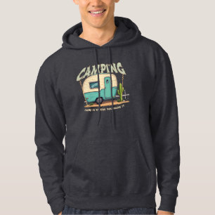 Cute Vintage Camper och Camping Quote Hoodie