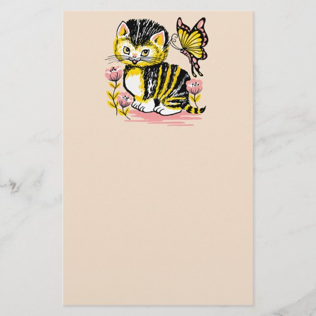 CUTE VINTAGE CAT BREVPAPPER (Framsida)