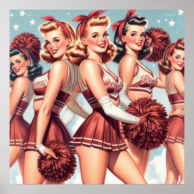 Cute Vintage CheerLedare Poster (Framsidan)