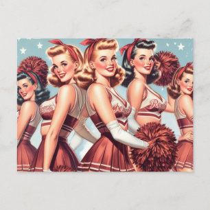 Cute Vintage CheerLedare Vykort