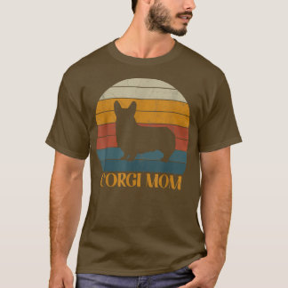 Cute Vintage Corgi Mamma Sunset Hund älskare Corgi T Shirt