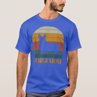 Cute Vintage Corgi Mom SunsetDog Lover Corgis T Shirt