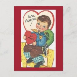 Cute Vintage Cowboy 1950's Valentine Vykort
