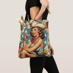 Cute Vintage Cowgirl Tygkasse