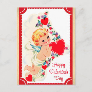 Cute Vintage Cupid Alla hjärtans dag Vykort