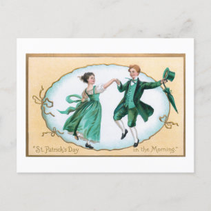 Cute Vintage Dancing Irish Couple Helg Vykort