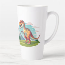 Cute vintage Dinosaur T Rex med berg