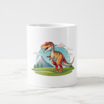 Cute vintage Dinosaur T Rex med berg