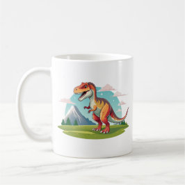Cute vintage Dinosaur T Rex med berg Kaffemugg