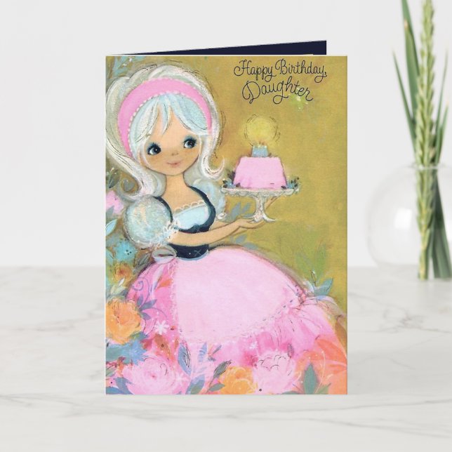 Cute-vintage-dotterdotter-Födelsedagsfest Kort (Framsida)