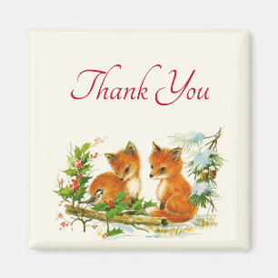Cute Vintage Foxes Retro-Tacken Magnet