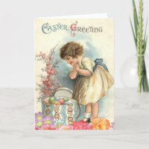 Cute Vintage Girl Påskägg Glad påsk