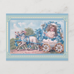 Cute Vintage Glad påsk Lamb Egg Vykort