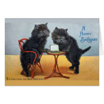 Cute Vintage Grattis på födelsedagen Cat