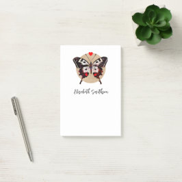Cute Vintage Grunge Butterfly and Hearards Add Nam Post-it Block