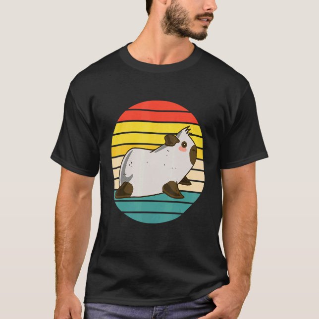 Cute Vintage Guinea Gris T Shirt (Framsida)