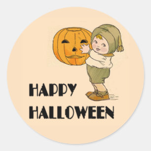Cute Vintage Halloween Art Runt Klistermärke