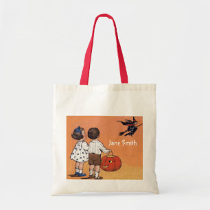 Cute vintage Halloween loot bag bus eller godis Tygkasse