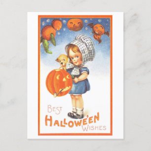 Cute Vintage Halloween-vykort Vykort