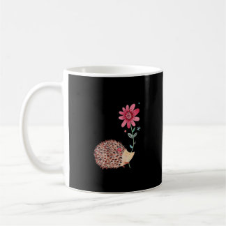 Cute Vintage Hedgehog & Flower Art & Gift Kaffemugg