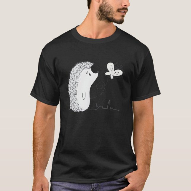 Cute Vintage Hedgehog T Shirt (Framsida)