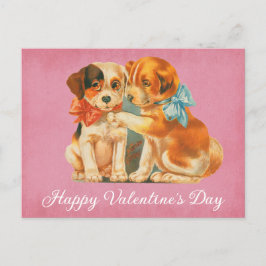 Cute Vintage Hund Alla hjärtans dag Vykort