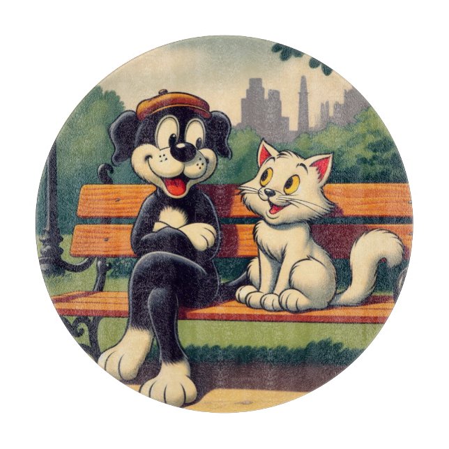 Cute, vintage hund/katt-tecknad (Framsidan)