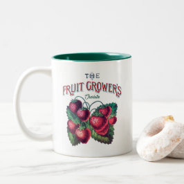 Cute Vintage Jordgubbar Berries Lägg till ditt nam Två-Tonad Mugg