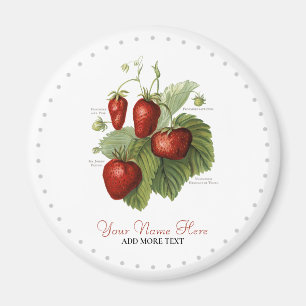 Cute Vintage jordgubbssorter Namn Magnet