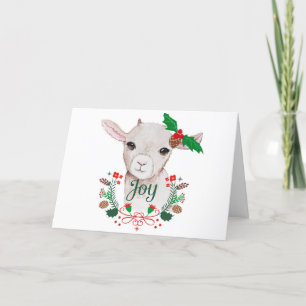 Cute Vintage jul, Baby Goat - Joy Helgkort