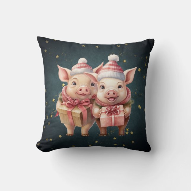 Cute vintage jul Grisar Kudde (Framsida)