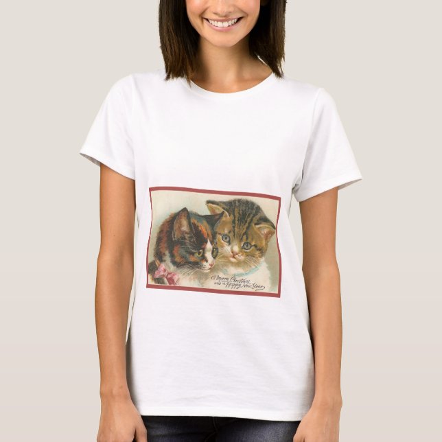 Cute Vintage-julklappar T-shirt (Framsida)