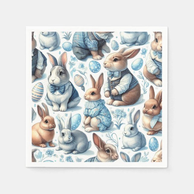 Cute Vintage, kanin, sömlös Pappersservett (Framsidan)